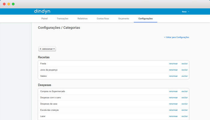 Lista de Categorias